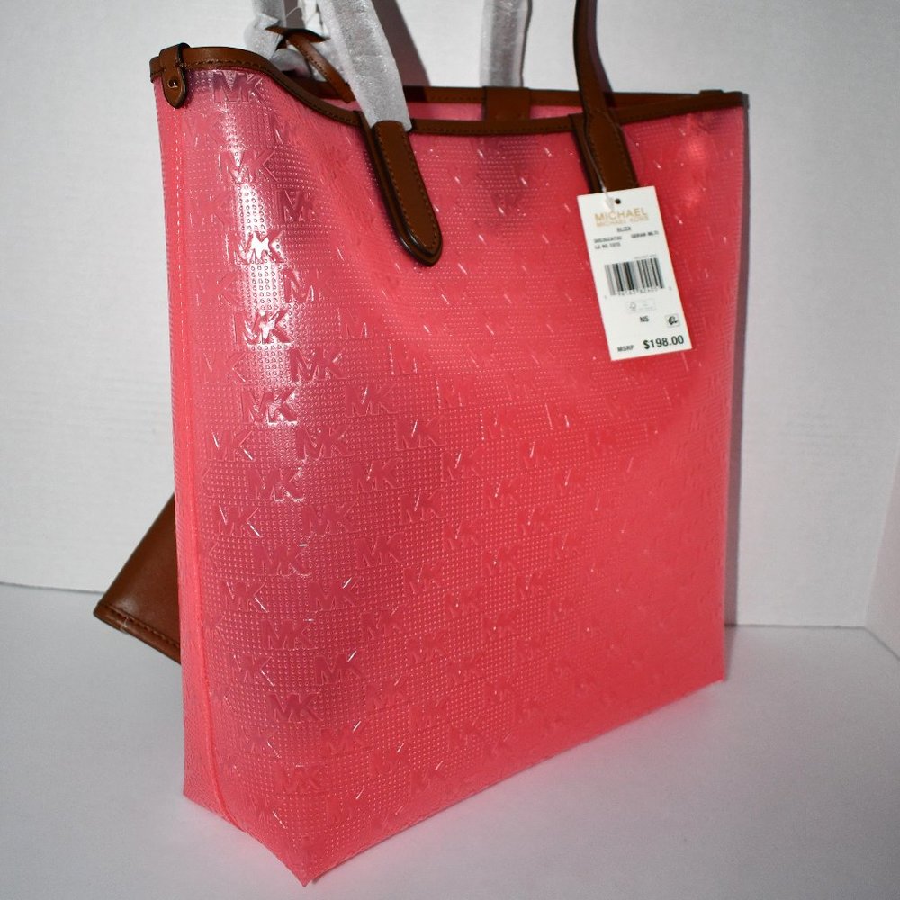 Michael Kors Eliza MED North South Clear Tote in Geranium Multi #30SGZAT3U NWT - Picture 7 of 8